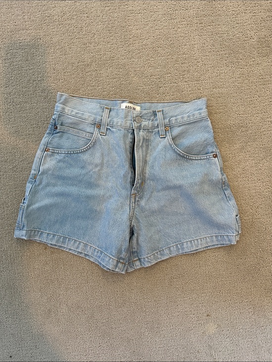 Agolde Pants - Agolde Light Blue High-Rise Denim Shorts